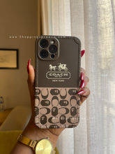 Load image into Gallery viewer, Luxury brown Coach Phone case
